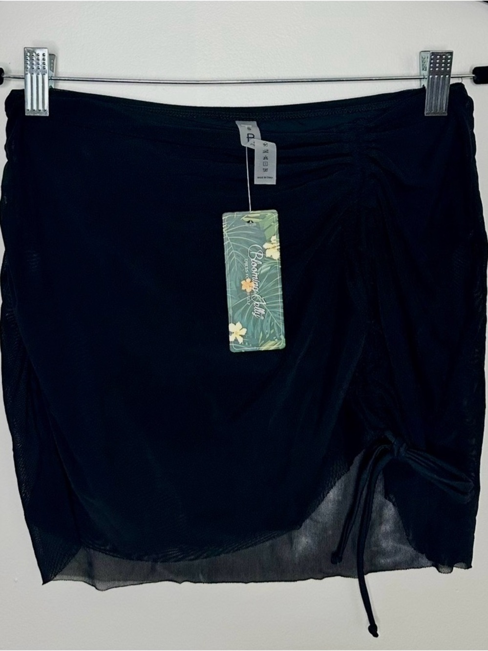 Black Ruched Swim Bottoms/Skirt